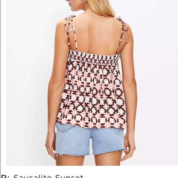 NWT szMP smocked shoulder tie top - Picture 3 of 6